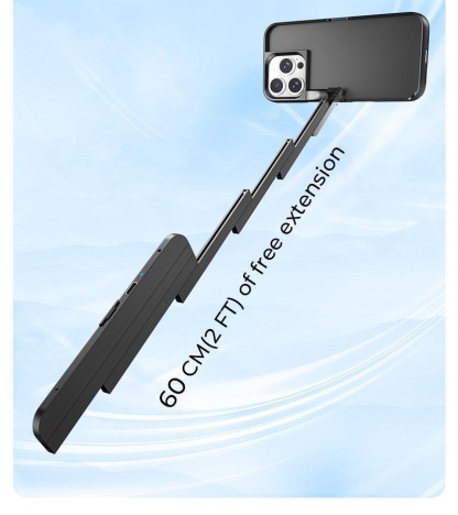 G-OUSSVE | Concert Phone Case with Selfie Stick 3-in-1 Foldable iPhone Case Slim Vertical Design Rotatable Mount Bluetooth Remote Shooting Multi-Angle Rotation Folding Stand for Travel & Vlogging