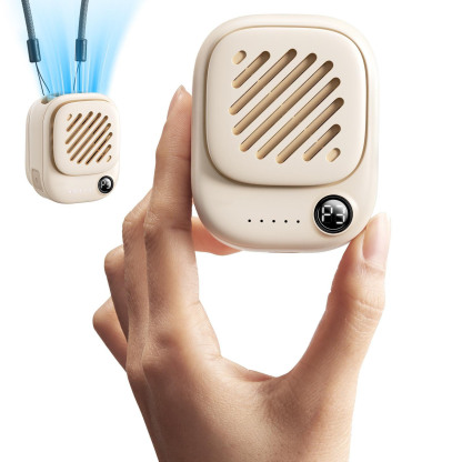 G-OUSSVE | Portable Mini Neck Fan 95g Ultra-Light & Magnetic, 10H Battery Life, 3-Speed Silent Wind, Tangle-Free Design-Summer Essential