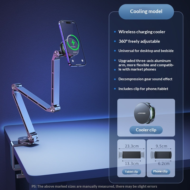 G-OUSSVE | Tablet Stand for iPad, Adjustable Aluminum Phone Holder with Magnetic Head & Plastic Clamp, 360° Rotation Bed Mount Compatible with 4-13" Devices