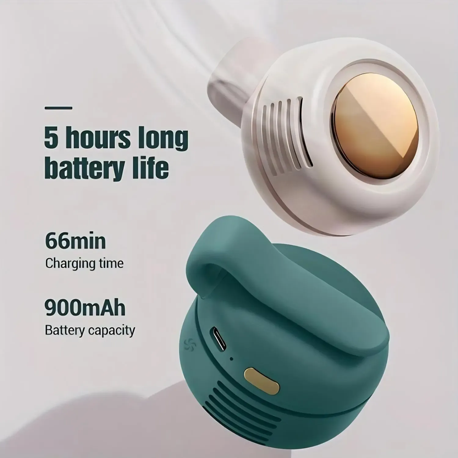 G-OUSSVE｜Portable Silent Mini Bladeless Electric Fan, Adjustable 3-Speed Suspended Collar & Waist Fans, Rechargeable Rotating Body Fan, Suitable For Outdoor & Travel & Office