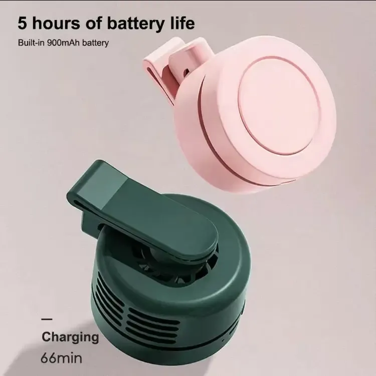 G-OUSSVE Mini Clip on Fan for Shirt & Waist, Portable Small Whirlwind Bladeless Fan, Small but Powerful, 3-Speed Silent Personal Mini Rechargeable Cooling Fans