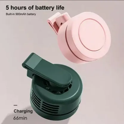 G-OUSSVE Mini Clip on Fan for Shirt & Waist, Portable Small Whirlwind Bladeless Fan, Small but Powerful, 3-Speed Silent Personal Mini Rechargeable Cooling Fans