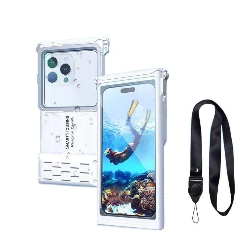 G-OUSSVE Waterproof Phone Case for Diving, Snorkeling, Swimming – Universal Underwater Housing for iPhone 17, Samsung and Most Phones, Bluetooth Remote & Zoom, Grip Handle, Photo Video Shooting for Vlog, Travel, Beach, Adventure