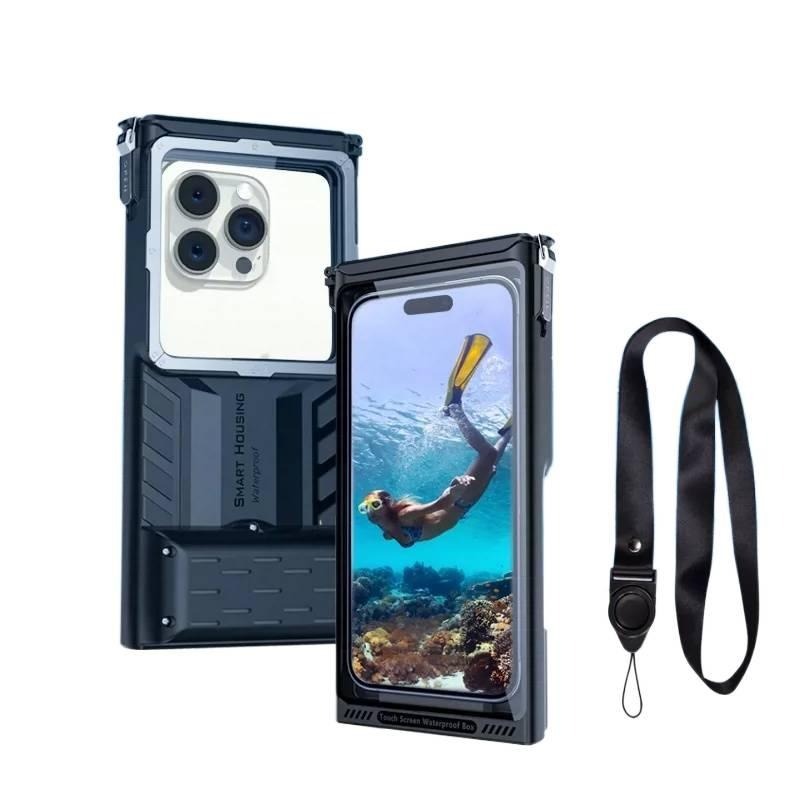 G-OUSSVE Waterproof Phone Case for Diving, Snorkeling, Swimming – Universal Underwater Housing for iPhone 17, Samsung and Most Phones, Bluetooth Remote & Zoom, Grip Handle, Photo Video Shooting for Vlog, Travel, Beach, Adventure