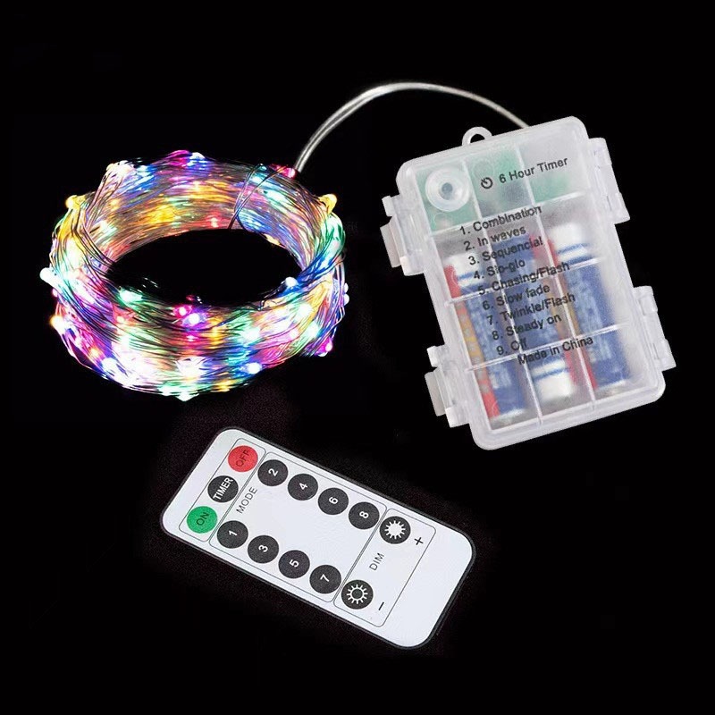 G-OUSSVE | LED Fairy Lights Battery Operated Christmas String Lights with Remote, Waterproof 8 Modes Firefly Twinkle Lights for Christmas Tree, Wreath Decor