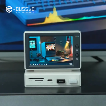 G-OUSSVE｜ Mini computer secondary screen desktop expansion dock chassis, AIDA64 monitoring small screen displaying the host temperature