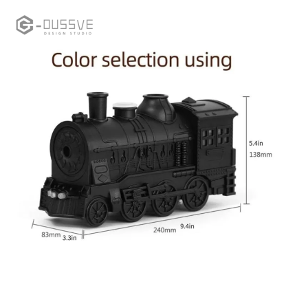 G-OUSSVE｜300ML Mini Retro Train Aroma Diffuser with Remote Control  & 2 Spray & Night Light Modes, Portable Aromatherapy Diffuser for Bedroom, Living Room,Office, Home Decor