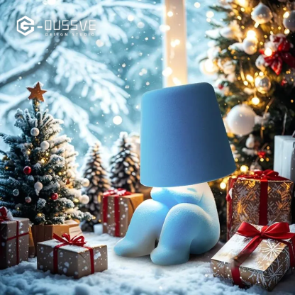 G-OUSSVE｜Cute Doll Design Table Lamp, 1 Count USB Rechargeable 3-level Dimmable Night Light, Decorative Light for Bedroom, Living Room, Office