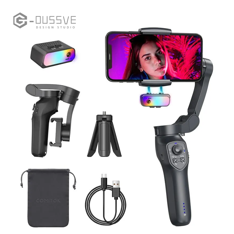 G-OUSSVE | 3-Axis AI  Mobile Phone Gimbal,estabilizado selfie profesional,gimbal stabilizer for smartphone, Face Tracking,phone stabilizer for video recording, for iPhone, Andriod, Vlogging for Youtube, TikTok, Twitter, Skype and Video Shooting Stabilizer