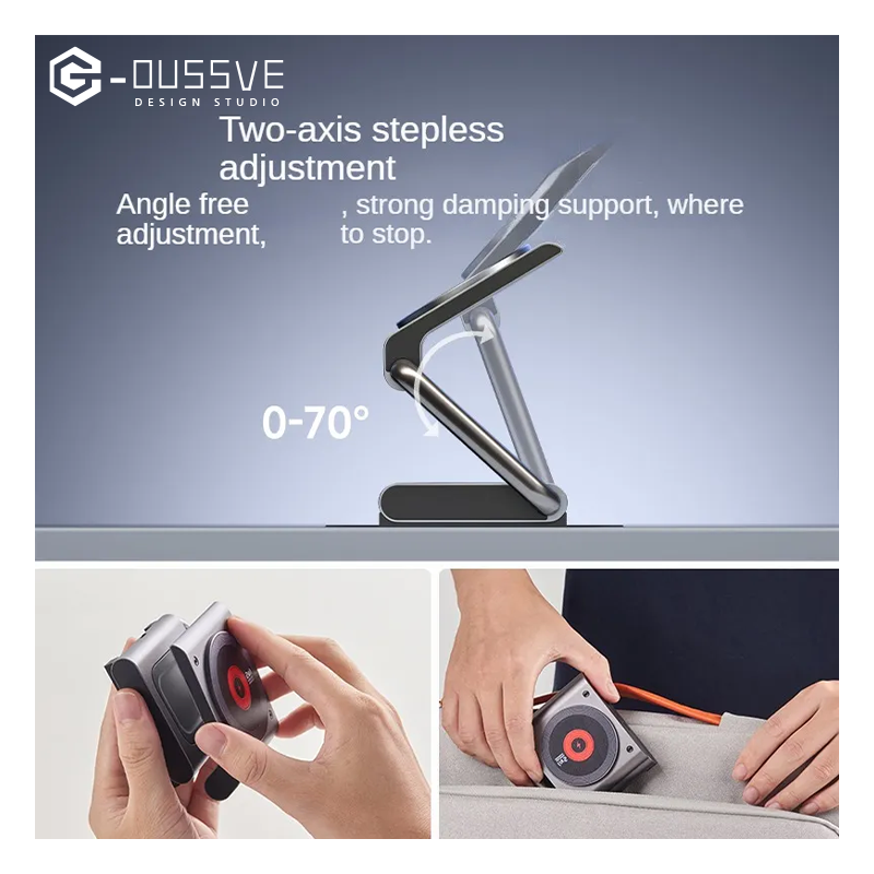 G-OUSSVE |  Magsafe Magnetic Wireless Charger Qi Folding Stand Suitable for Apple 16 iPhone 15 Pro 2-in-1 Expansion Phone Earphones Watch 3-in-1 27W Fast Charging Base Portable