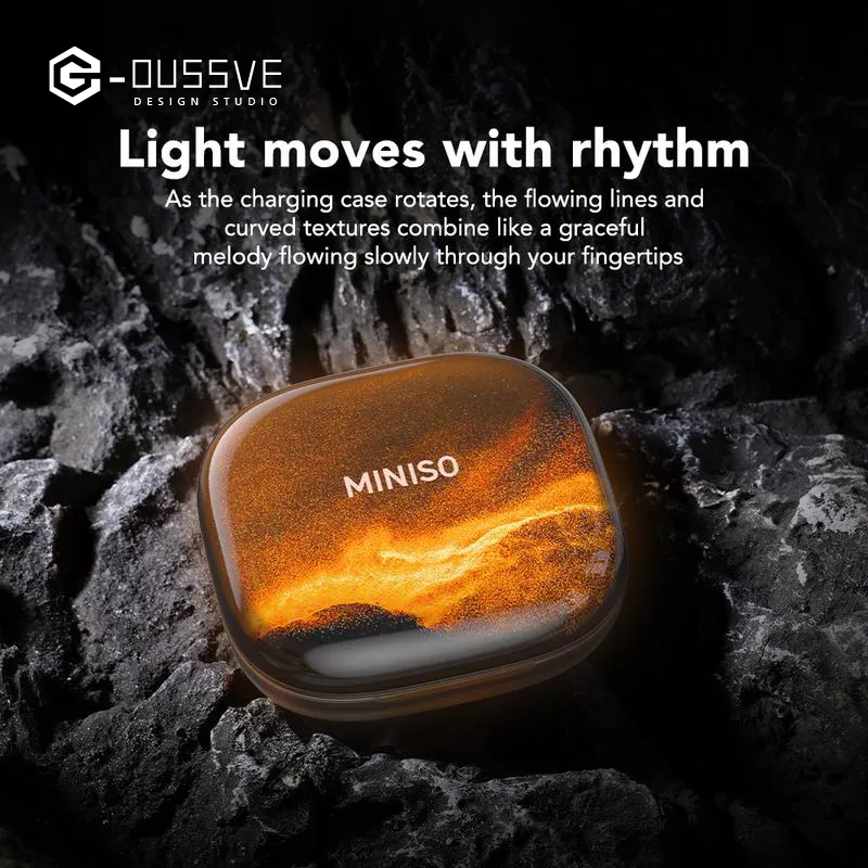 G-OUSSVE|MINISO MS185 OWS Open Ear Wireless Bluetooth Earbuds Quicksand Luminous Headphones HIFI Sound Quality Sports Headphones IPX5 Waterproof With microphone