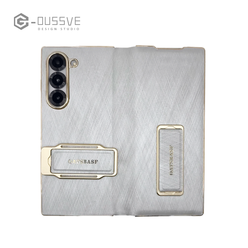 G-OUSSVE|Dual-strap leather phone case for Samsung Z Fold6, featuring