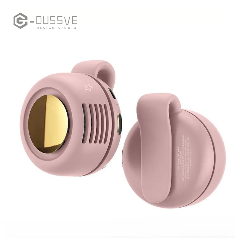 G-OUSSVE|Portable Silent Mini Bladeless Electric Fan, Adjustable 3-Speed Suspended Collar & Waist Fans, Rechargeable Rotating Body Fan, Suitable For Outdoor & Travel & Office
