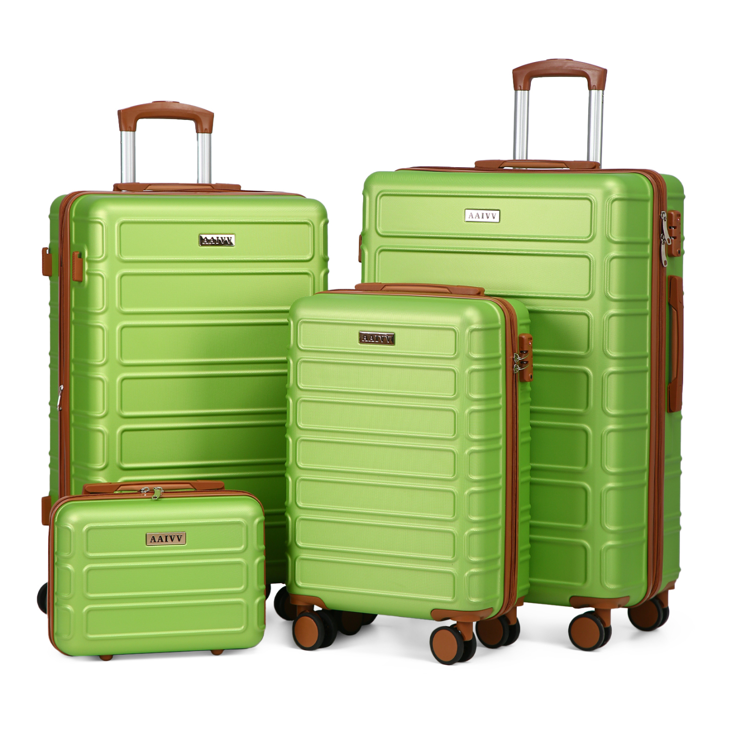 G-OUSSVE | 4 Piece Expandable Luggage Sets, ABS Travel Suitcase Set with Double Spinner Wheels, TSA Lock Hardshell Durable Traveling Bag Luggage Sets (13/20/26/28in) Gift for Back to School