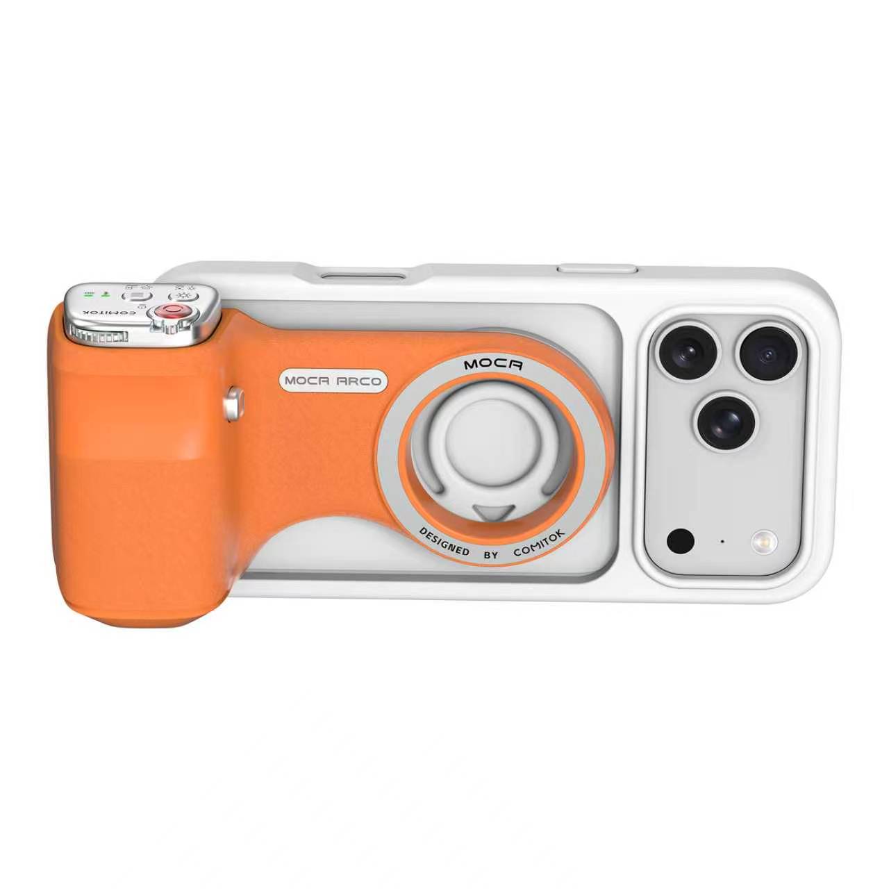 G-OUSSVE | Magnetic Handheld Grip Phone Stand Camera Assistant with LED Fill Light, Magnetic Ring and Phone Case, Compatible with iOS 26/iOS 18/iOS 17, Ergonomic Grip, One-Tap Camera, Rechargeable Remote, Ideal for Photography Enthusiasts