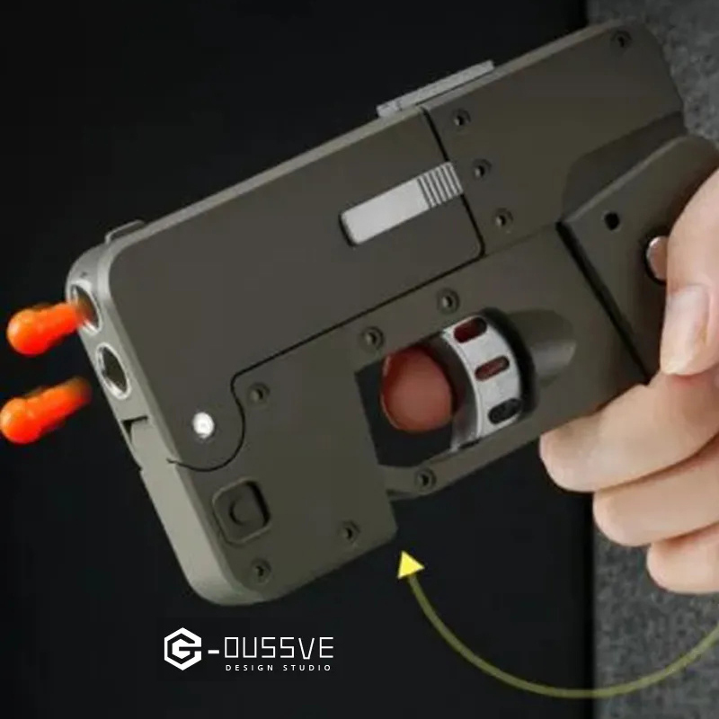 G-OUSSVE / Folding soft bullet gun for iPhone that can fire spray shells and simulate a pistol toy for children and boys
