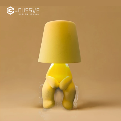 G-OUSSVE｜Cute Doll Design Table Lamp, 1 Count USB Rechargeable 3-level Dimmable Night Light, Decorative Light for Bedroom, Living Room, Office