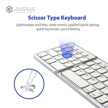 G-OUSSVE｜Ultra-thin Wireless Mini Bluetooth-compatible Keyboard, Foldable & Simple Design Tablet Keyboard for Household & Office