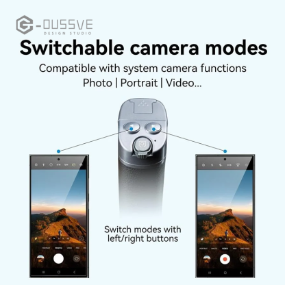 G-OUSSVE | Universal Smartphone Camera Grip with Selfie Stick, Wireless Bluetooth-compatible Remote Control One-handed Quick Zoom & Mode Switching Compatible with Samsung Android Phone