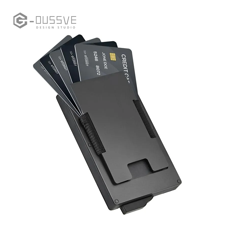 G-OUSSVE | Wallet For Men With Slim Aluminum pop-up Credit Card Holder, Men's RFID Blocking Wallet, Gifts for Men