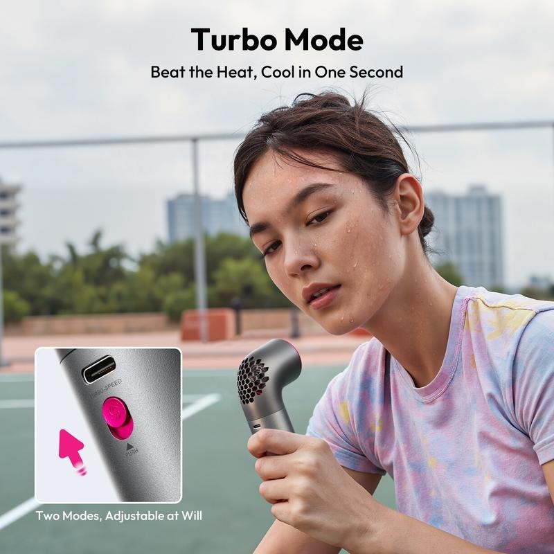 Portable Handheld Fan, Powerful Turbo Mini Fan, 19000 RPM High Speed Aero Ultra, 15H Max Cooling Time, 7 Speeds Aluminum Case, Pocket Rechargeable Personal Small Travel GIfts for Women, FathersDayGift