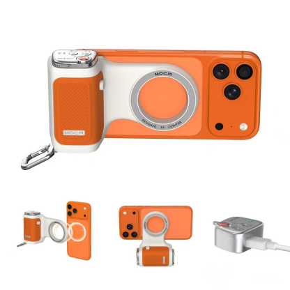 G-OUSSVE | Handheld Grip Phone Stand Camera Assistant with LED Fill Light 2-in-1, Compatible with iOS 26/iOS 18, Ergonomic Grip, One-Tap Camera, Rechargeable Remote, Ideal for Thanksgiving & Christmas Gift for Photography Enthusiasts