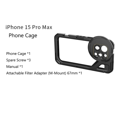 G-OUSSVE｜Brandon Li Mobile Video Kit for iPhone15 Pro Max Co-Design Edition with Wireless Quick Release Dual Handles VND Phone Filter and Filter Adapter for Video Content Creator-  4407,Phone Cage for iPhone 15 Pro