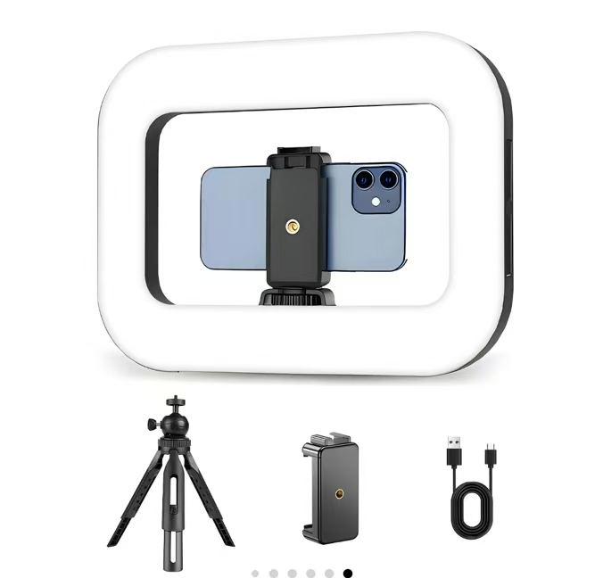 G-OUSSVE｜Circular handheld photography fill light,Rechargable handheld beatuty fill light,Expandablebracket,Selfie Tripod,Adjustable Extendable Foldable Phoneholder,photography and video recording,professional outdoor shooting,handheld lighting light