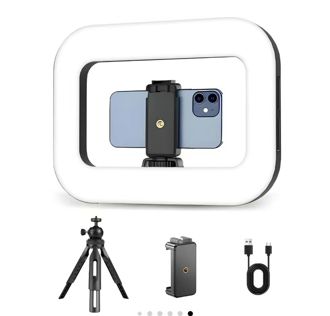 G-OUSSVE|Circular handheld photography fill light,Rechargable handheld beatuty fill light,Expandablebracket,Selfie Tripod,Adjustable Extendable Foldable Phoneholder,photography and video recording,professional outdoor shooting,handheld lighting light
