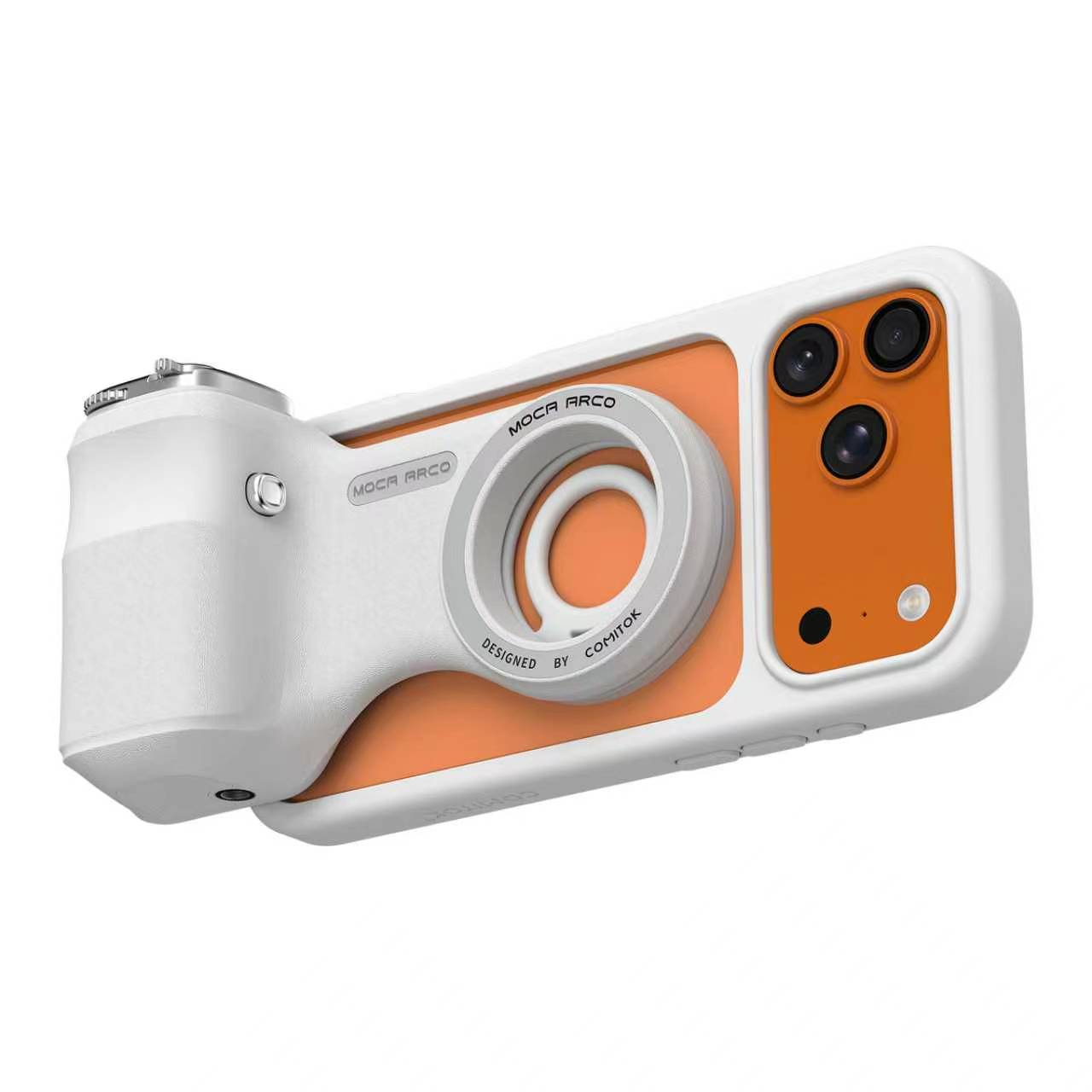 G-OUSSVE | Magnetic Handheld Grip Phone Stand Camera Assistant with LED Fill Light, Magnetic Ring and Phone Case, Compatible with iOS 26/iOS 18/iOS 17, Ergonomic Grip, One-Tap Camera, Rechargeable Remote, Ideal for Photography Enthusiasts