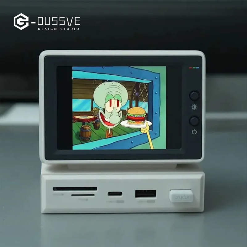 G-OUSSVE｜ Mini computer secondary screen desktop expansion dock chassis, AIDA64 monitoring small screen displaying the host temperature