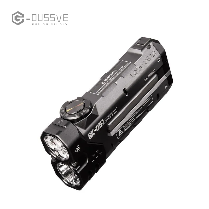 G-OUSSVE |  SK05 EDC Flat Flashlight with Power Bank, Super Bright LED Flashlight, Side Light, Spotlight, Floodlight for Hiking Outdoor