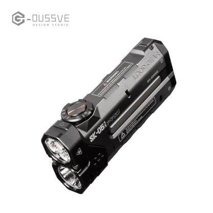 G-OUSSVE |  SK05 EDC Flat Flashlight with Power Bank, Super Bright LED Flashlight, Side Light, Spotlight, Floodlight for Hiking Outdoor