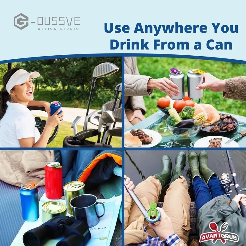 G-OUSSVE｜Colorful Can Opener Set Grub Beverage Barricade - Drink Protector, Shields Soda/Beer from Bugs & Dust, Ideal for Parties, BBQ, Beach Kitchen Utensils (Color Random)