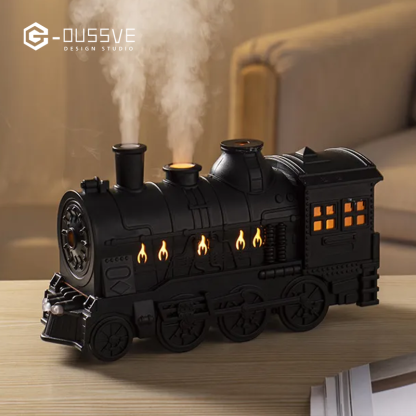 G-OUSSVE｜300ML Mini Retro Train Aroma Diffuser with Remote Control  & 2 Spray & Night Light Modes, Portable Aromatherapy Diffuser for Bedroom, Living Room,Office, Home Decor