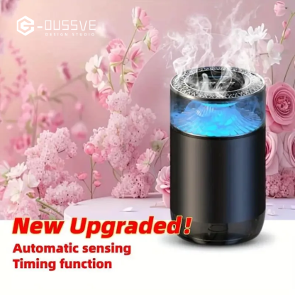 G-OUSSVE | Rechargeable Smart Essential Oil Diffuser, Car Air Freshener with Auto On/Off and RGB Ambient LED Light for Vehicle & Room Aromatherapy Machine