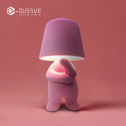 G-OUSSVE｜Cute Doll Design Table Lamp, 1 Count USB Rechargeable 3-level Dimmable Night Light, Decorative Light for Bedroom, Living Room, Office