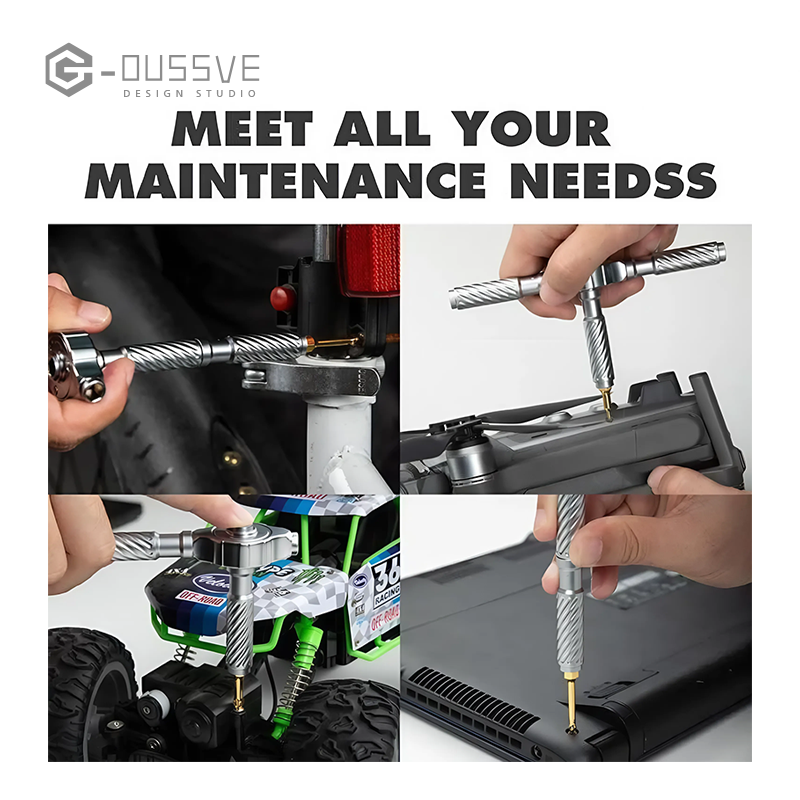 G-OUSSVE | Magnetic Screwdriver Set, Multifunctional Screwdriver Set with Detachable T-shaped Ratchet Handle, Household Maintenance Tool Kit