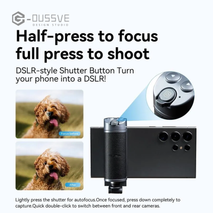 G-OUSSVE | Universal Smartphone Camera Grip with Selfie Stick, Wireless Bluetooth-compatible Remote Control One-handed Quick Zoom & Mode Switching Compatible with Samsung Android Phone