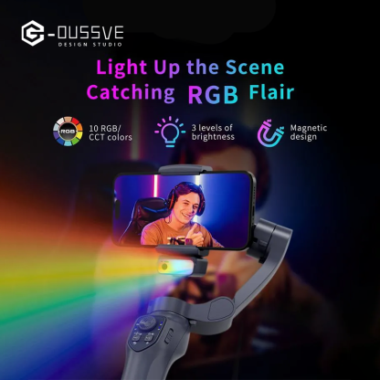 G-OUSSVE | 3-Axis AI  Mobile Phone Gimbal,estabilizado selfie profesional,gimbal stabilizer for smartphone, Face Tracking,phone stabilizer for video recording, for iPhone, Andriod, Vlogging for Youtube, TikTok, Twitter, Skype and Video Shooting Stabilizer