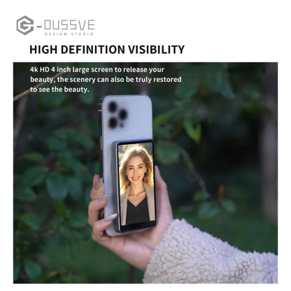 G-OUSSVE | T1 Magnetic Phone Vlog Selfie Monitor Screen Display For Selfie, Live Streaming & Content Creation Compatible for IOS&Android Mobile Phone