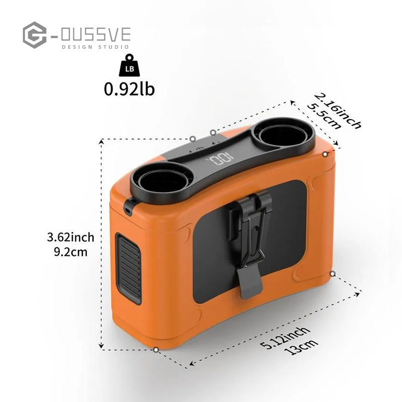 G-OUSSVE｜Rechargeable Waist Fan, 1 Count Strong Airflow Mini Wearable Belt Fan, 10 Speed Portable Neck Fan for Outdoor, Camping
