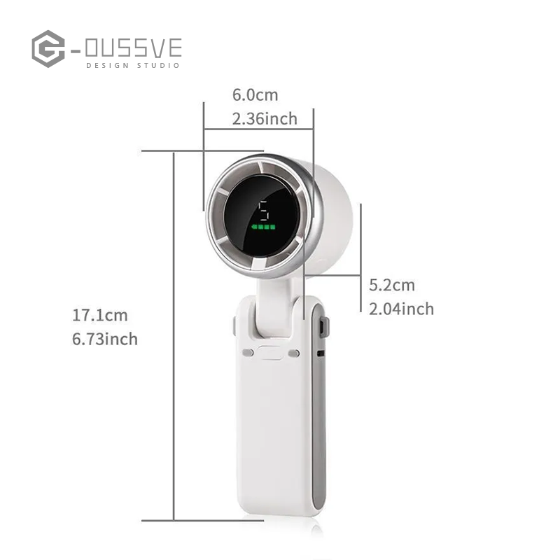 G-OUSSVE｜Global Pick USB-C Charging Portable Handheld High Speed Fan, Versatile 5-speed Airflow Wind Speed Fan, Foldable & Hanging Neck Fan Suitable for Family, Travel, and School, Boyfriend Gift, Best Friend Gifts, Camping Essentials