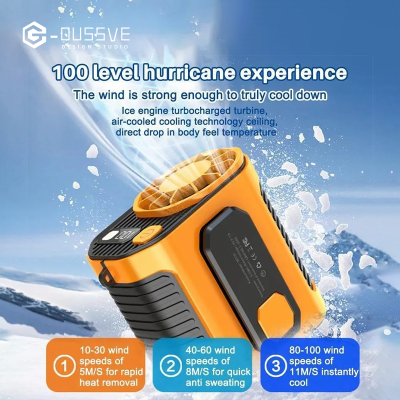 G-OUSSVE｜Portable Waist Fan, Personal Cool Clip Fan, Battery Powered Fan, Clip On Fan for Bed, Portable Rechargeable, Household Essentials, Cooling Vest for Outdoor Jobsite Camping Travel