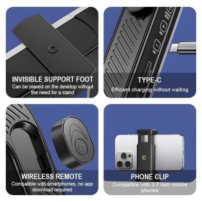 G-OUSSVE｜Circular handheld photography fill light,Rechargable handheld beatuty fill light,Expandablebracket,Selfie Tripod,Adjustable Extendable Foldable Phoneholder,photography and video recording,professional outdoor shooting,handheld lighting light