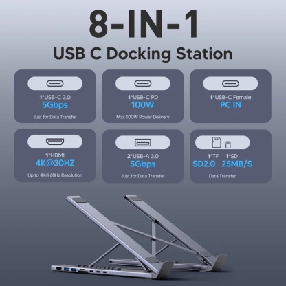 G-OUSSVE | 8-in-1 USB-C Laptop Dock Stand