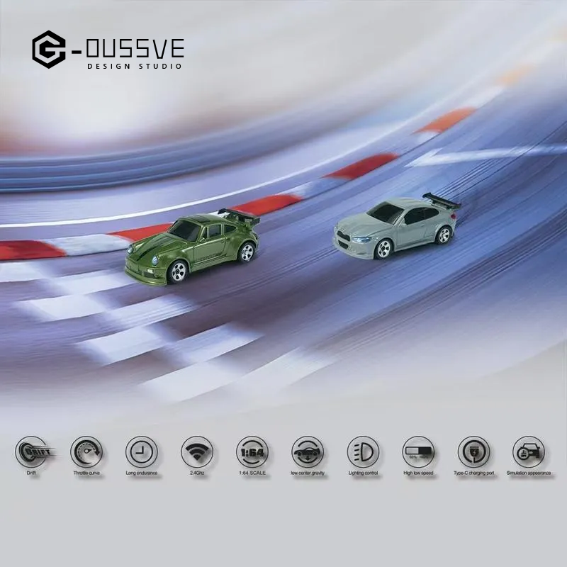 G-OUSSVE｜1/64 Mini Drift Car,Remote control car drifting on the desktop, USB rechargeable,Holiday or Birthday gifts for boys kids