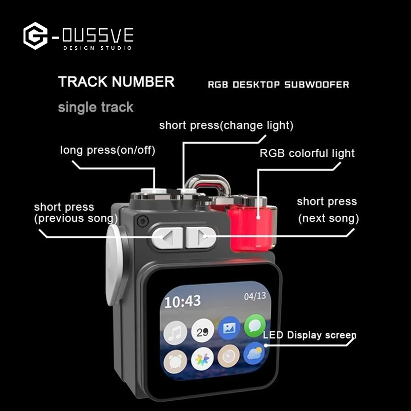 G-OUSSVE｜Wireless Speakers, Portable Mini Multi-function Wireless Music Player, Rechargeable Stereo Radio Speaker with Cool Light for Home Office