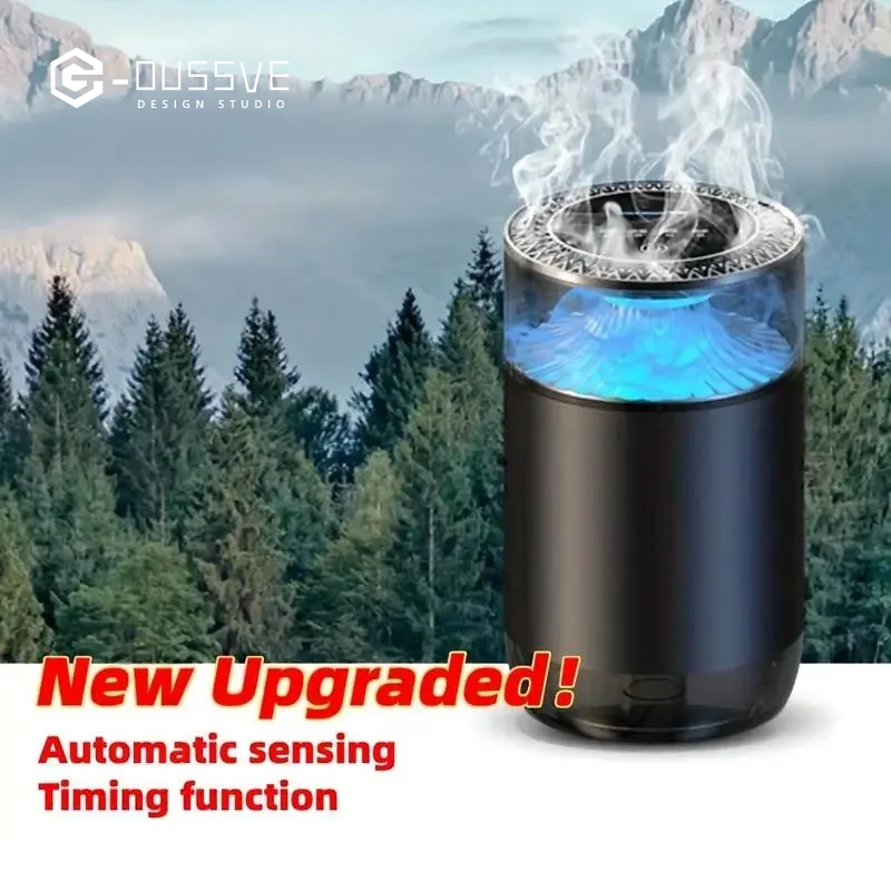 G-OUSSVE | Rechargeable Smart Essential Oil Diffuser, Car Air Freshener with Auto On/Off and RGB Ambient LED Light for Vehicle & Room Aromatherapy Machine