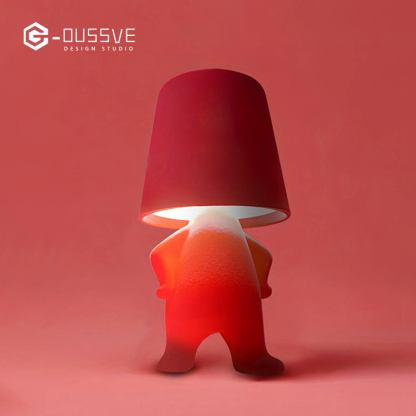 G-OUSSVE｜Cute Doll Design Table Lamp, 1 Count USB Rechargeable 3-level Dimmable Night Light, Decorative Light for Bedroom, Living Room, Office